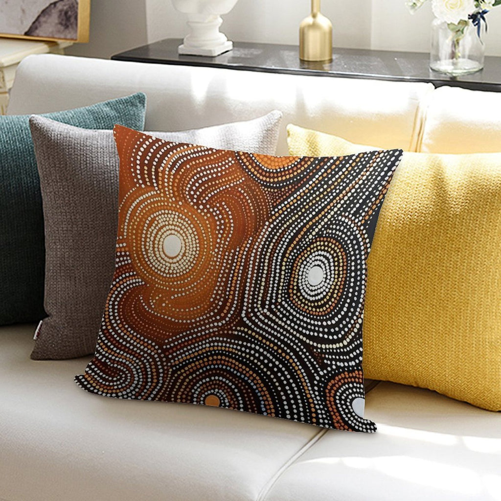 Ancestral Connections IV Contemporary Aboriginal Art That Conveys Spirituality And Connection to The Land Soft Washable Throw Pillow