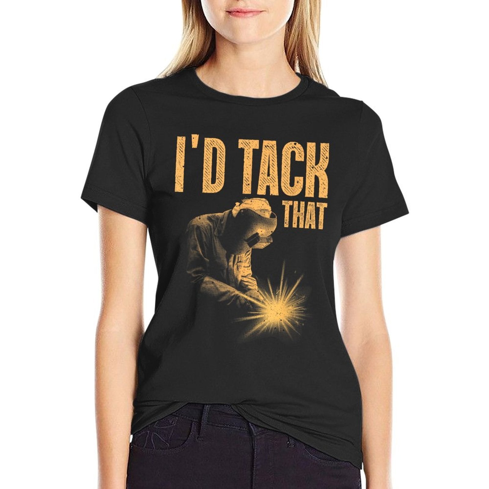 Best Welding Art For Men Women MIGTIG Welding Metal Welder  Ribbed Collar T-Shirt