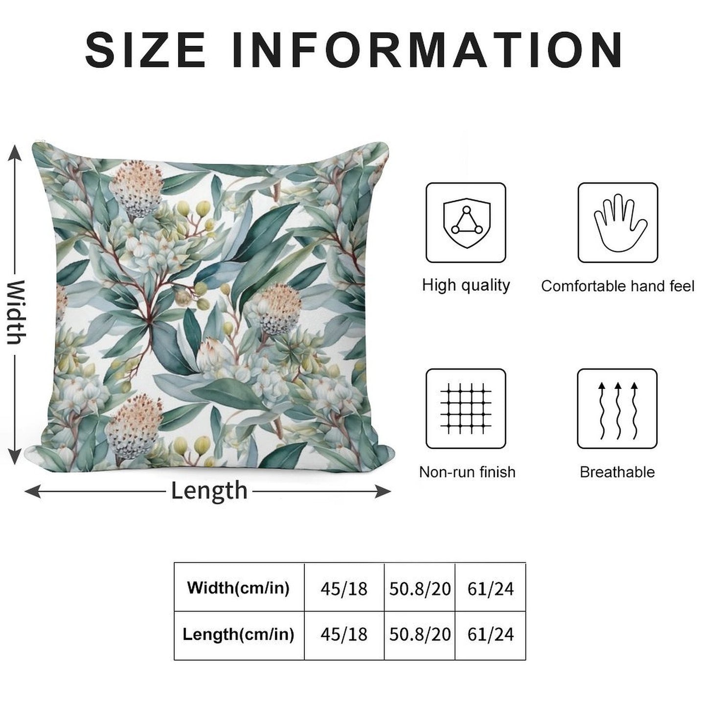 Blooming Eucalyptus Pattern 2 Soft Gift Ready Throw Pillow