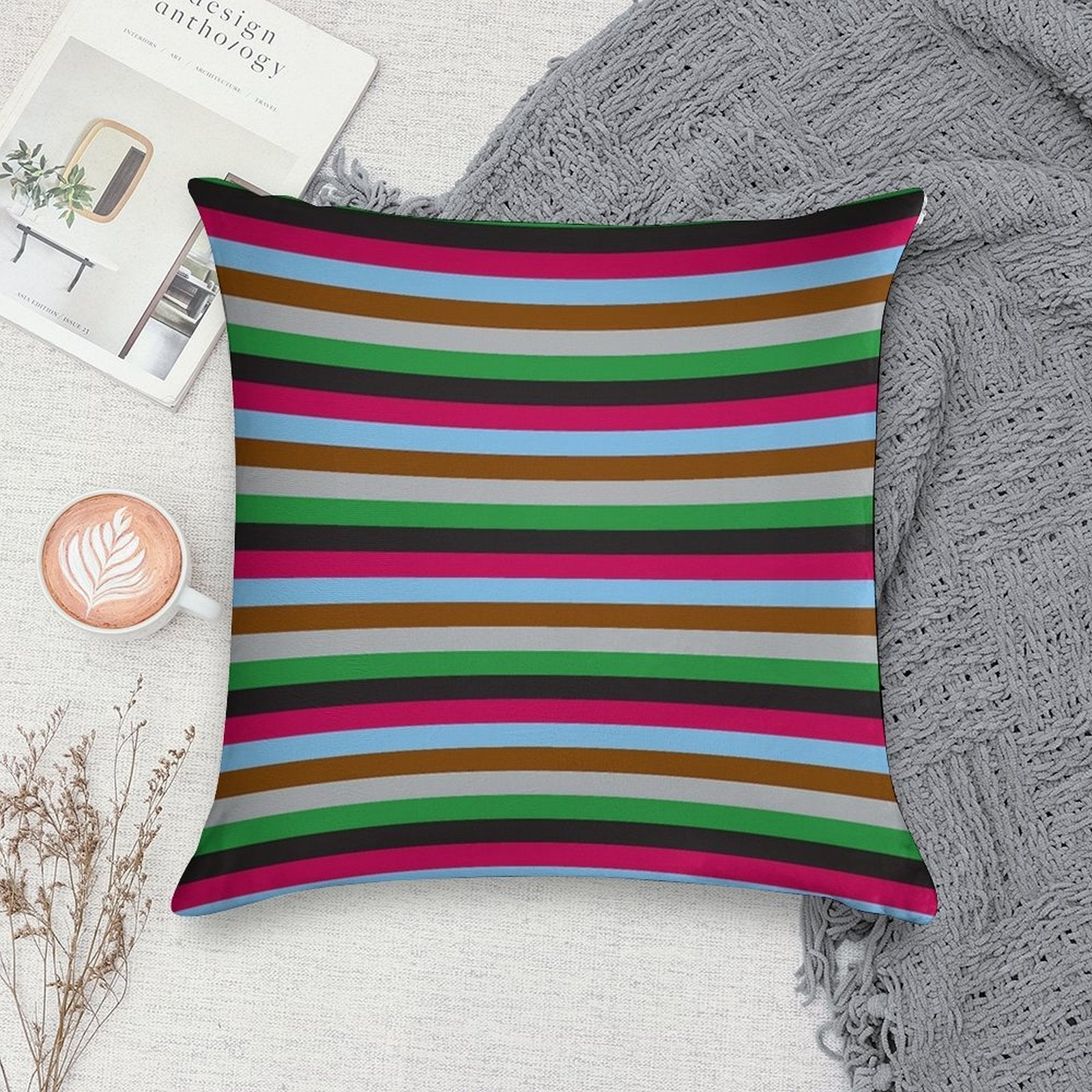 Harlequins Rugby Striped Soft Shrink-Resistant Throw Pillow
