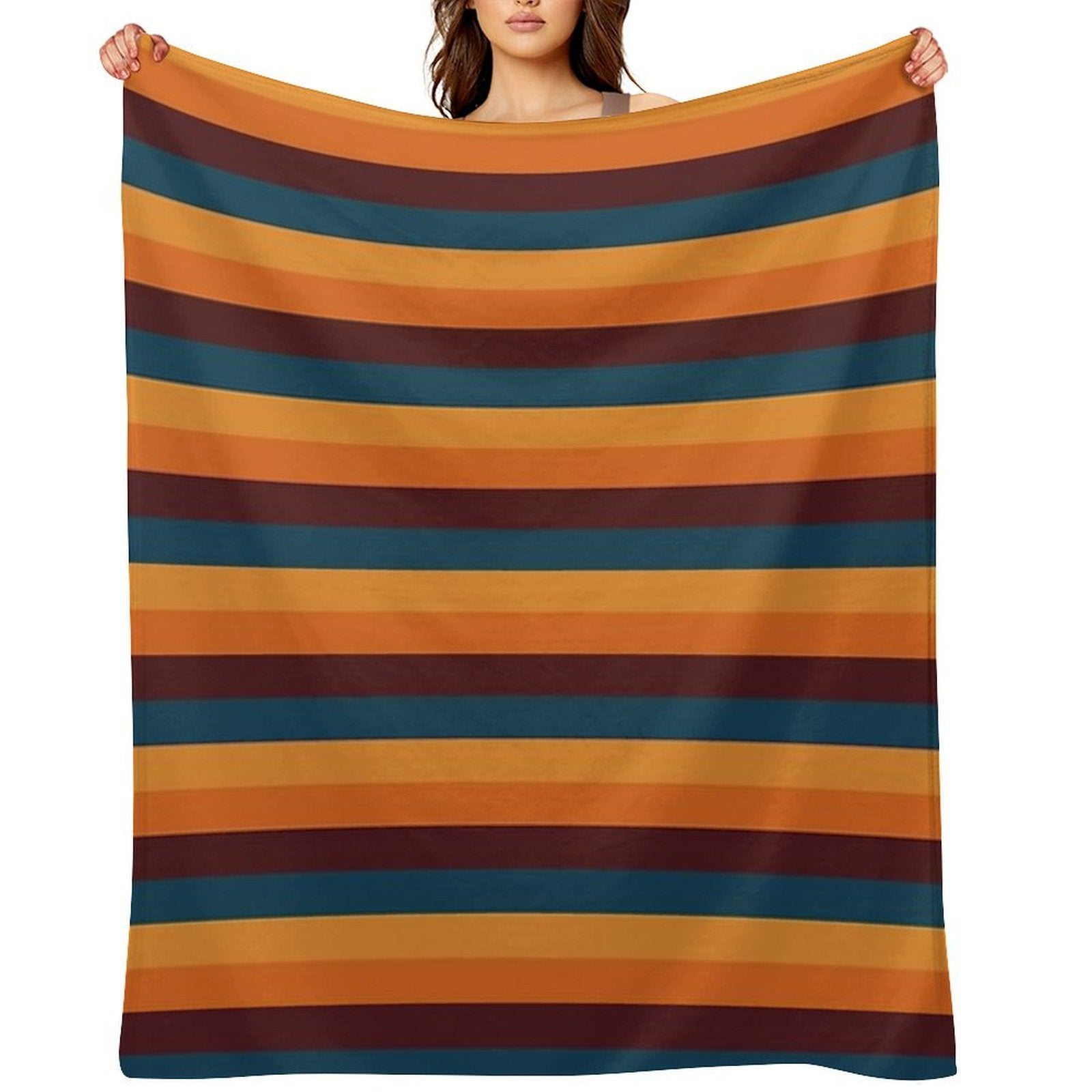 Walnut, Aegean Blue, Honey, Persimmon Orange Exotic Colour Patterns Lightweight Throw Blanket