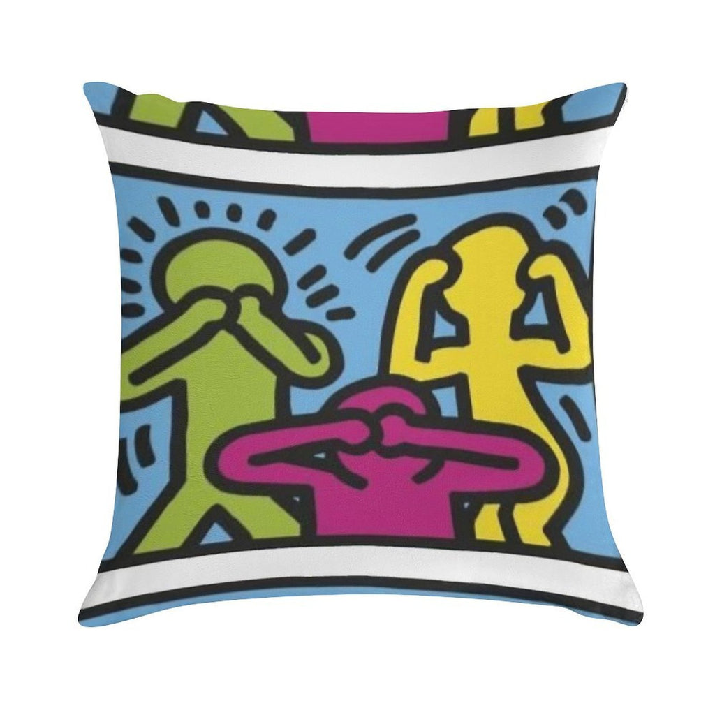 Haring Copy Soft Gift Ready Throw Pillow