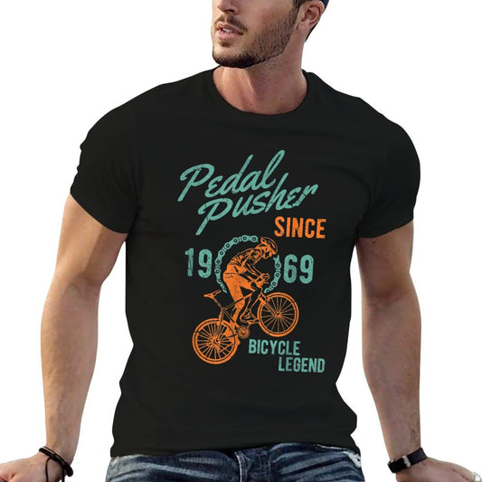 1969 50th 50 Birthday Gift Idea For Cyclist Men Women  Rolled Sleeves T-Shirt