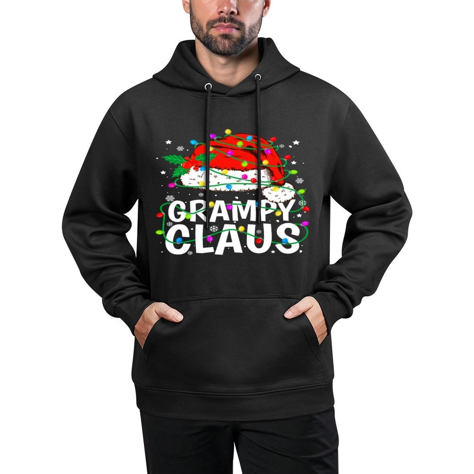 Grampy Claus Christmas Lights Pajama Family Matching Durable Construction Hoodie