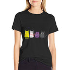 Cute Animal Cat Gift Non Binary Pride Agender Non Binary  Moisture-wicking T-Shirt