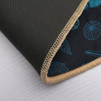 Sea Shells on Dak Blue  Absorbent Bath Mat