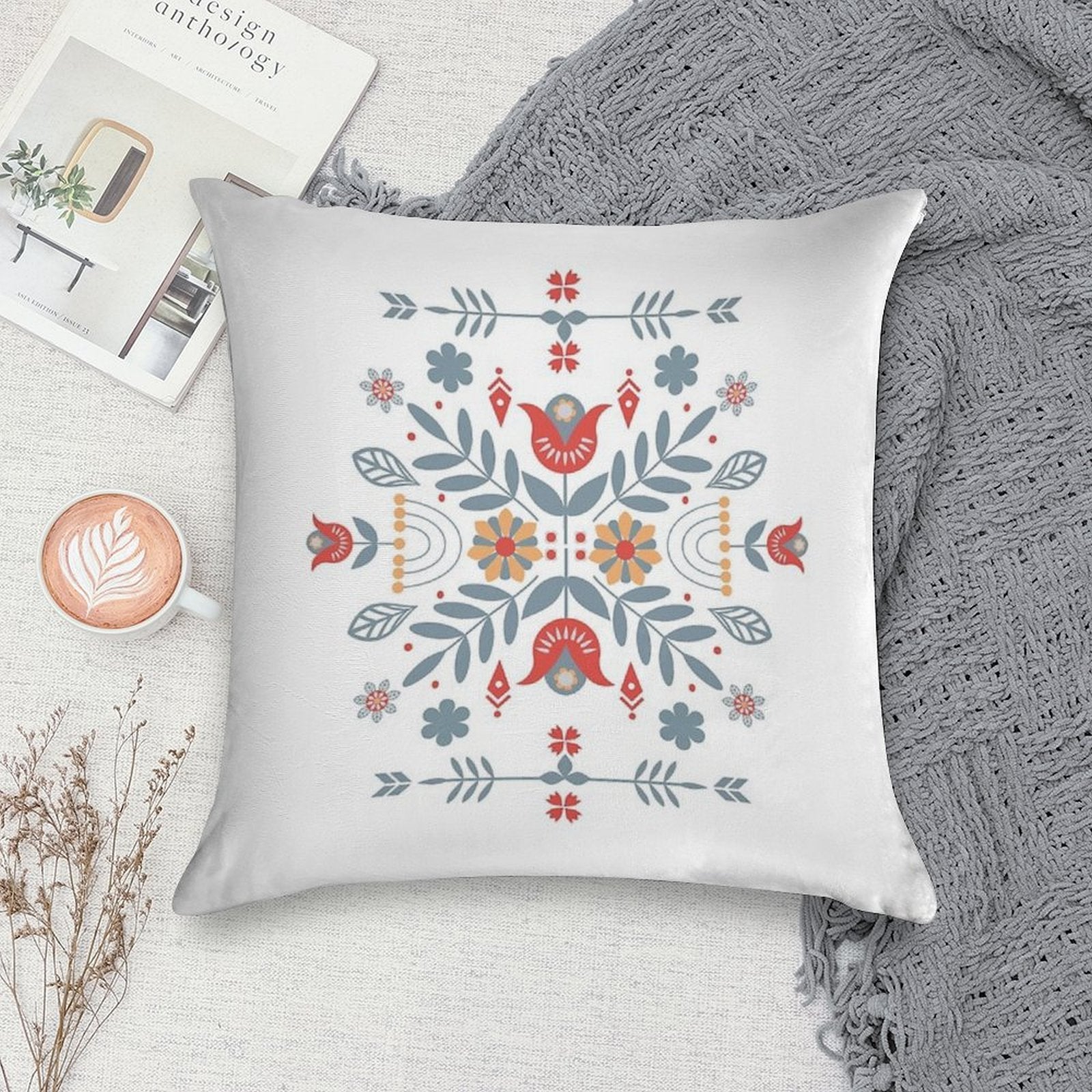 Scandinavian Folk Soft High-Density Material Throw Pillow