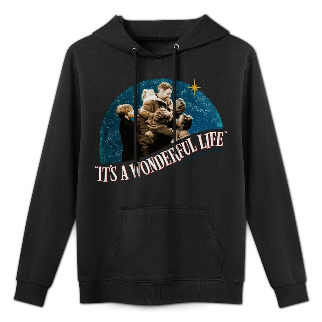 Vintage Christmas Classic Its A Wonderful Life Breathable Fabric Hoodie