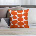 Iconic Mid Century Modern Pattern in White And Orange Soft Anti-Pilling Throw Pillow