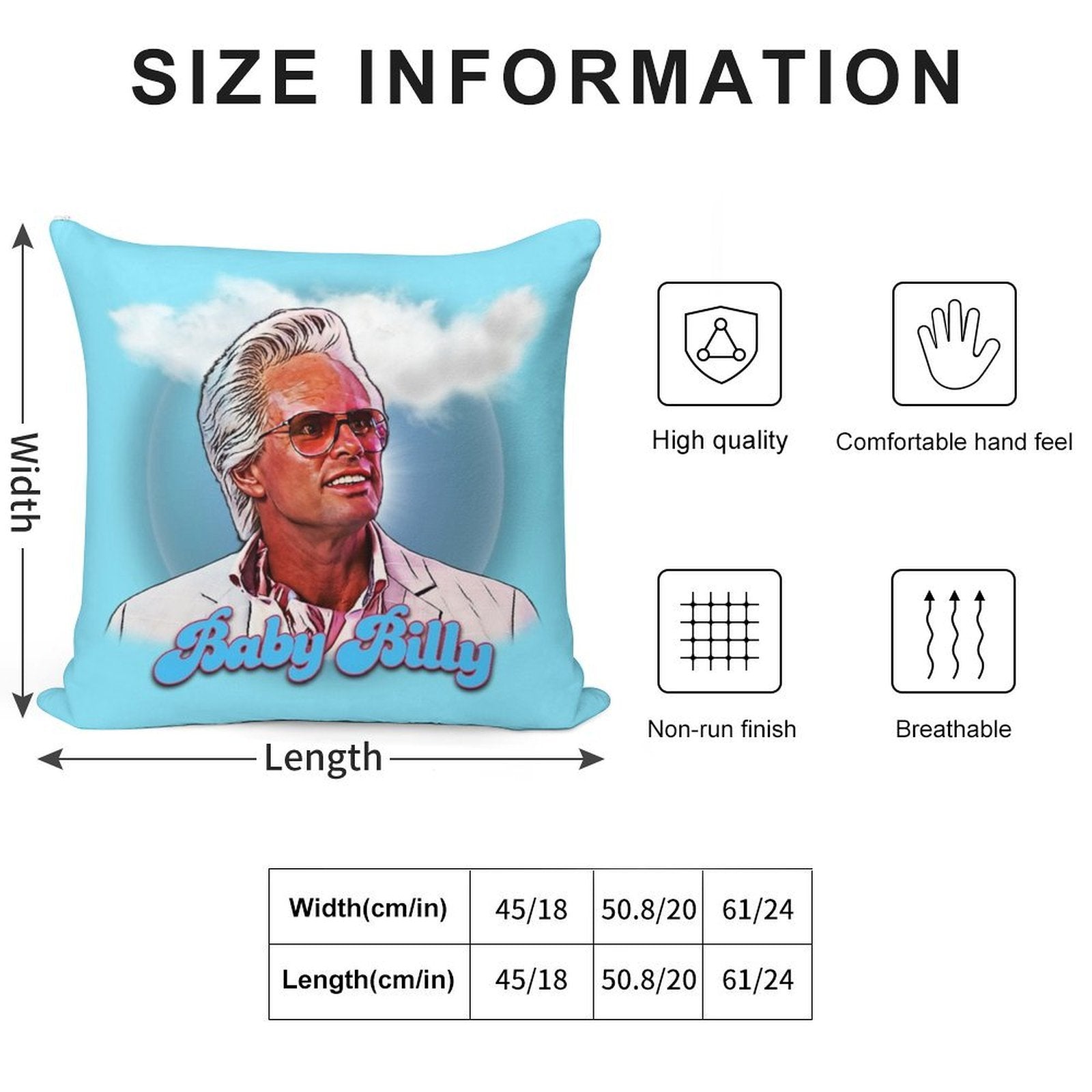 Baby Billy Freeman Soft Luxury Feel Throw Pillow