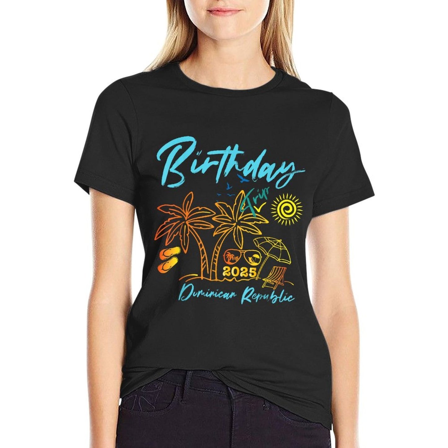 Vacation 2025 Dominican Republic Birthday Trip 2025 Matching  Wrinkle-resistant T-Shirt