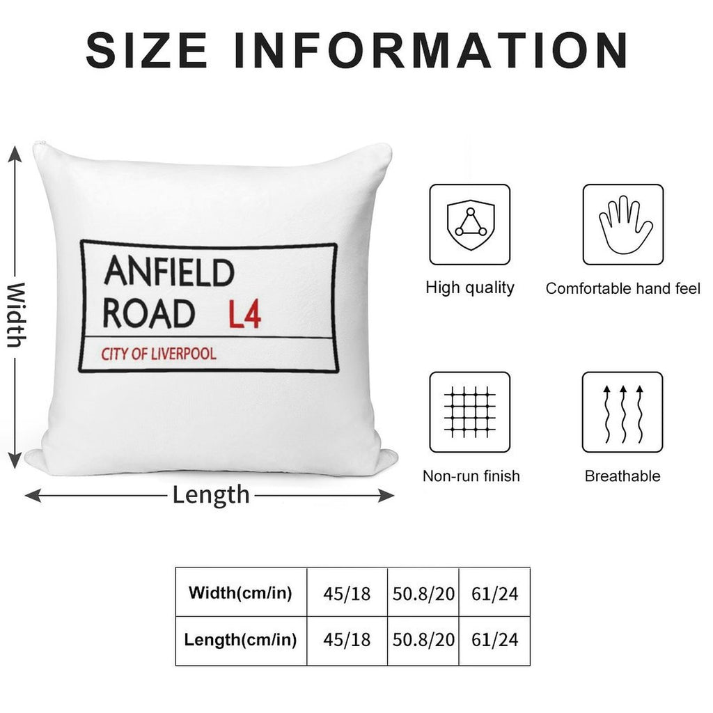 Lfc Anfield Road Soft High-Density Material Throw Pillow