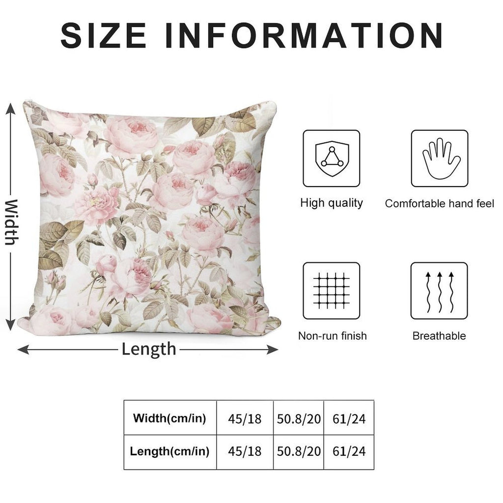 Sepia Old Vintage Roses Botanical Garden on Pink Pattern NightGarden Soft Gift Ready Throw Pillow