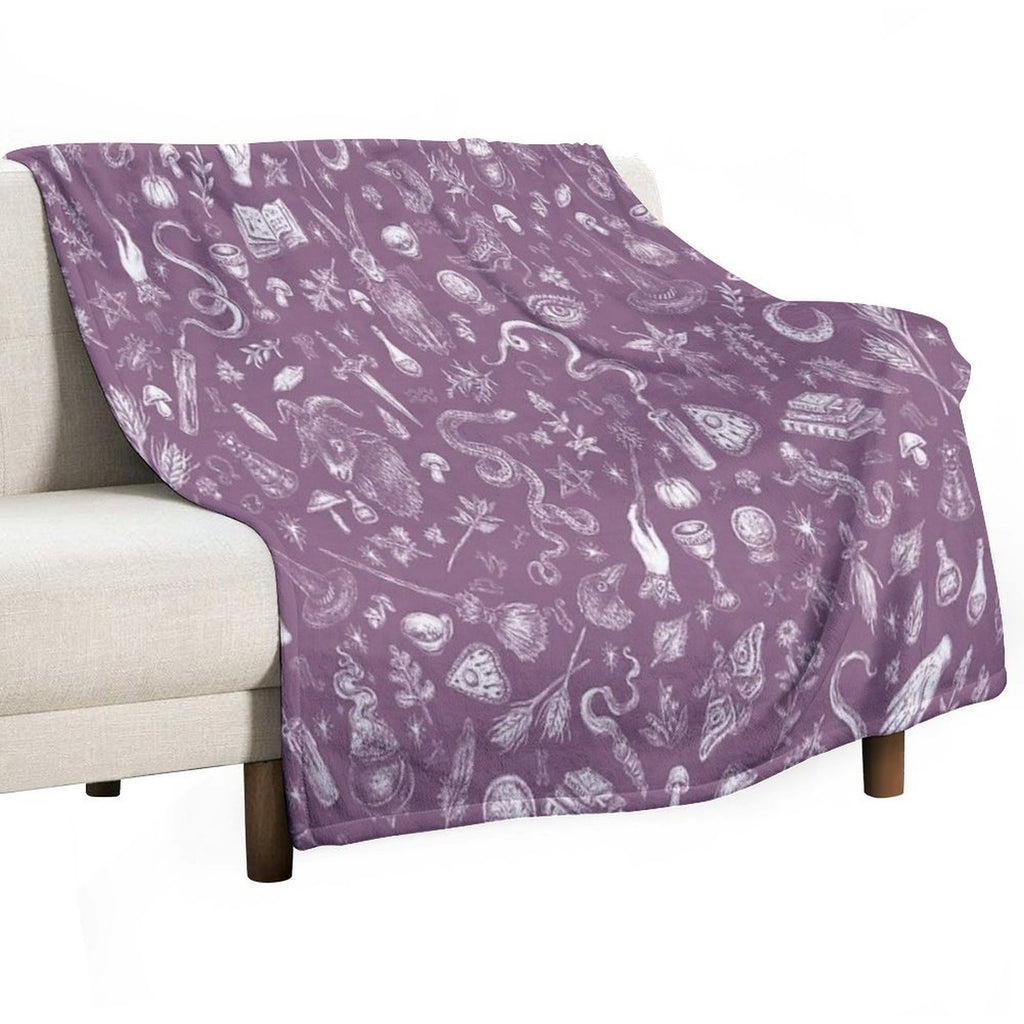 Purple Salem Witch Easy Care Throw Blanket