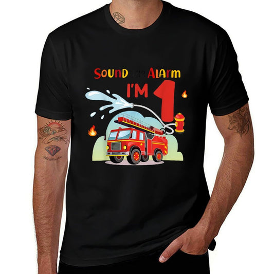 Sound The Alarm I’m First Years Old Birthday Boy 1 Years  Durable T-Shirt