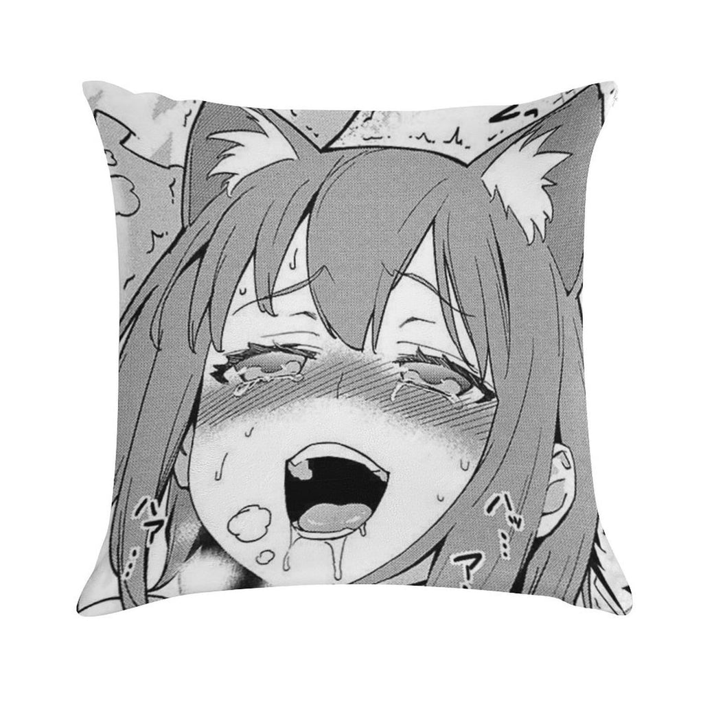 Hentai Girl Soft Reinforced Edging Throw Pillow