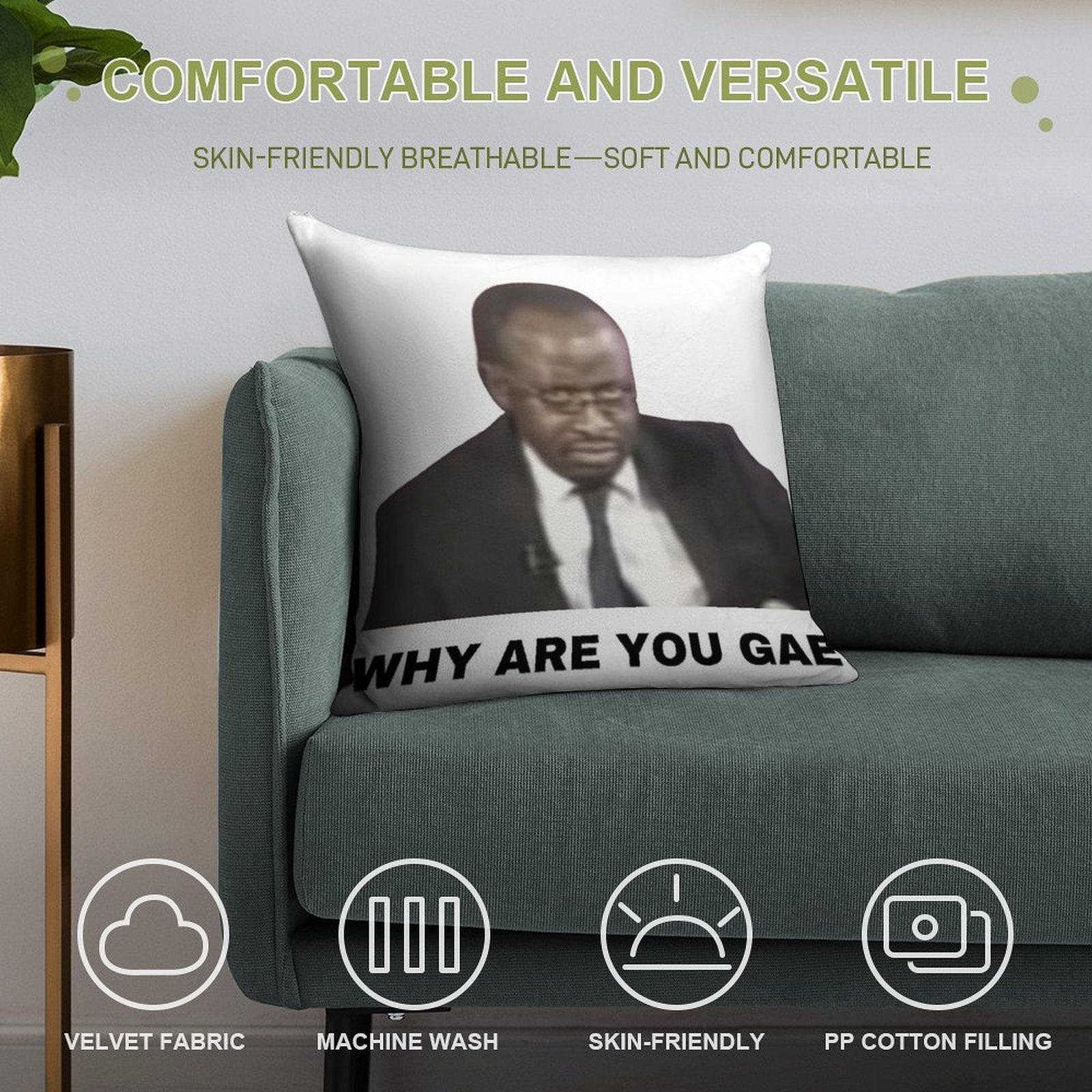 Why Are You Gae Meme Uganda Gay Rights Interview Viral Video Soft Decorative Cover Throw Pillow