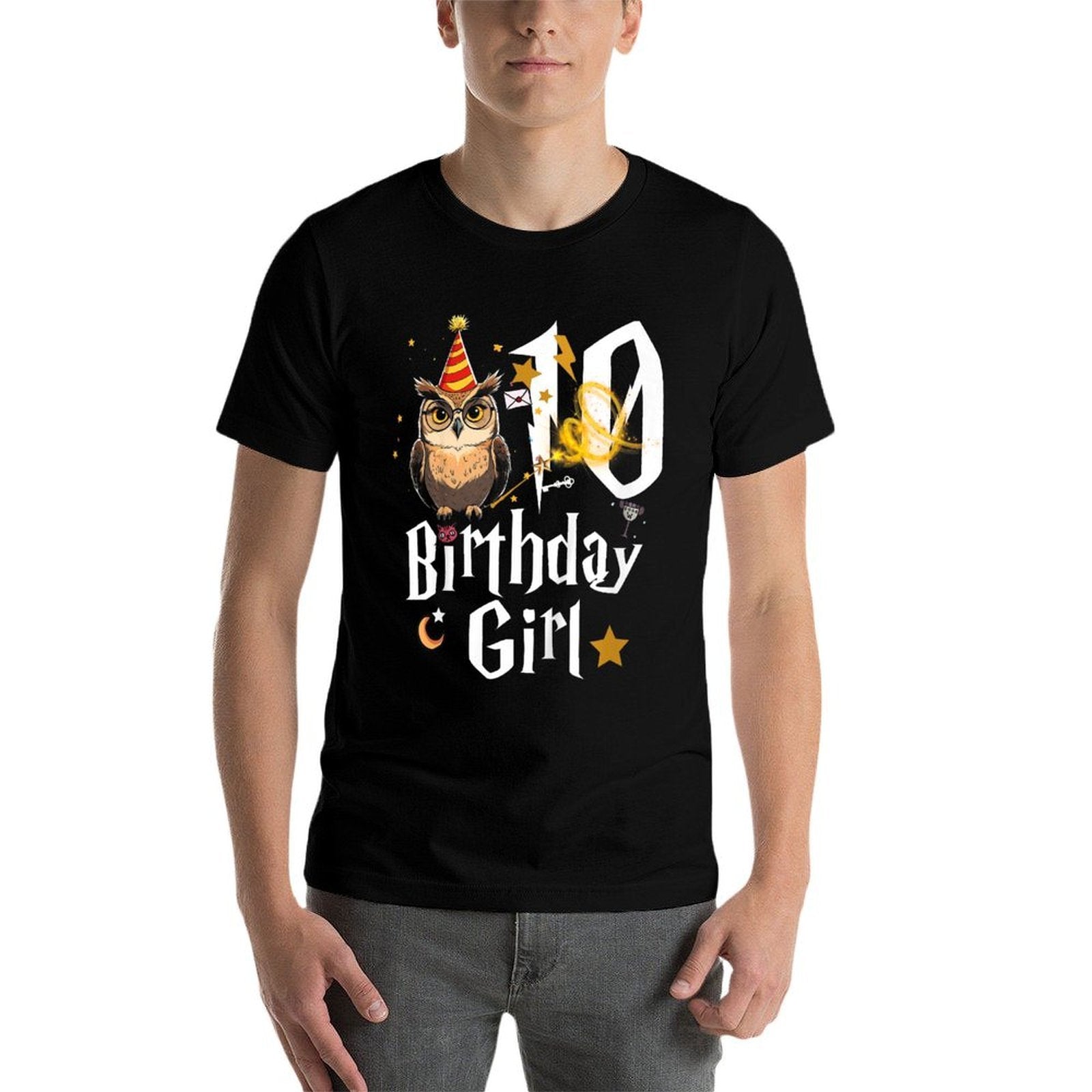 Kids 10th Birthday Girl Party  Birthday Girl Wizard Magic Bday  Graphic-printed T-Shirt