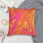 Orange And Pink Swirl Soft Gift Ready Throw Pillow
