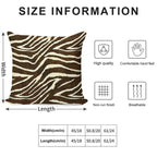 ZEBRA IN WINTER BROWN AND BEIGE ANIMAL PRINT Soft High-Density Material Throw Pillow