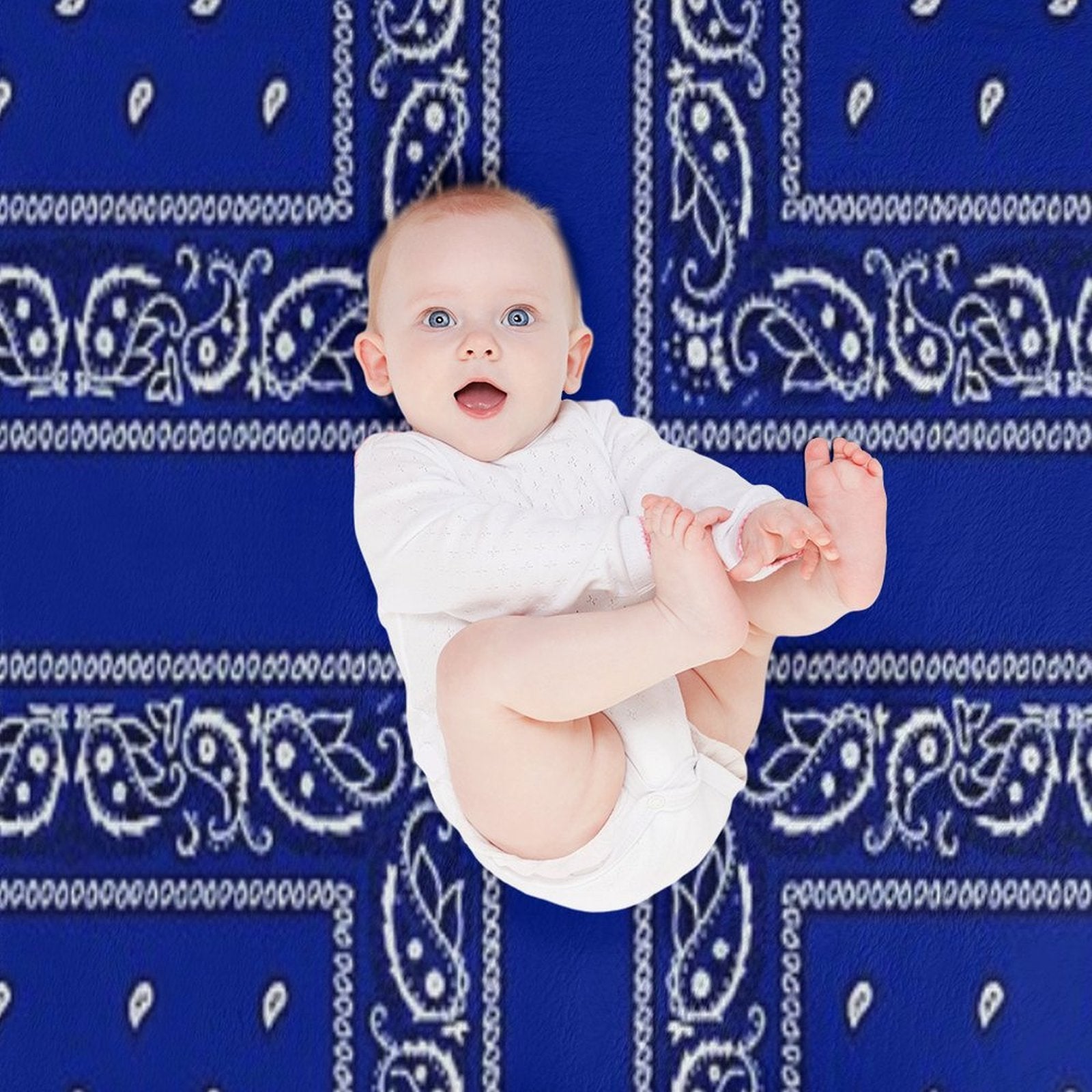 Blue Bandana Multi-functional Throw Blanket