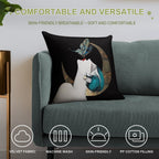 Butterfly Kiss French Art Deco Flapper Woman Remix Soft Shrink-Resistant Throw Pillow