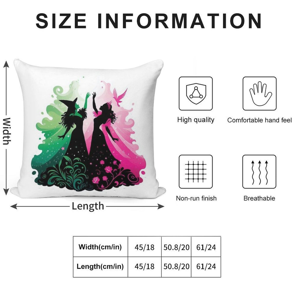Elphaba & Glinda Wicked The Musical Soft Gift Ready Throw Pillow