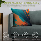 Orange And Teal Abstract 1 Big Soft Decorative Cover Throw Pillow