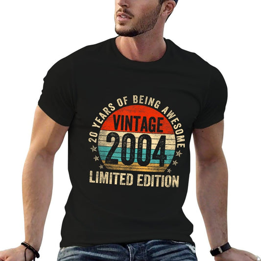20 Years Old Vintage 2004 Limited Edition 20th Birthday Gift  Fade-proof Color T-Shirt