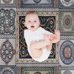 Roman Mosaic - Light Blue Machine-washable Throw Blanket