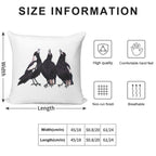 Trio of Warbling Magpies. Australian Theme Decor, Original Artwork. Unique Gift. Soft Luxury Feel Throw Pillow