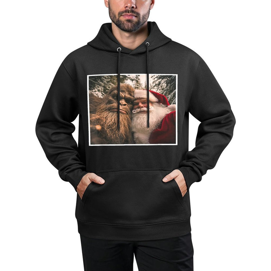 Funny Cute Bigfoot Santa Claus Selfie Christmas Pajama Machine Washable Hoodie