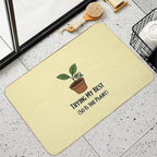 Trying My Best (So Is The Plant) – Encouraging Plant Parent Design  Anti-Trip Bath Mat