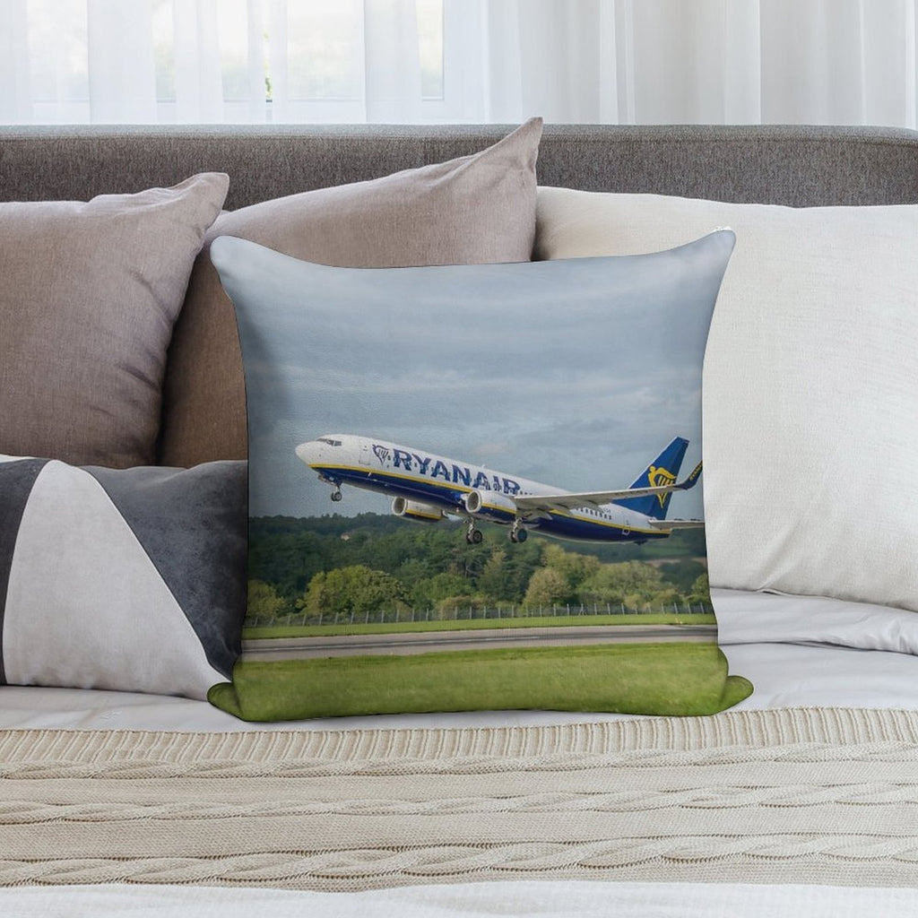 Ryanair Boeing 737-8AS Soft Shrink-Resistant Throw Pillow