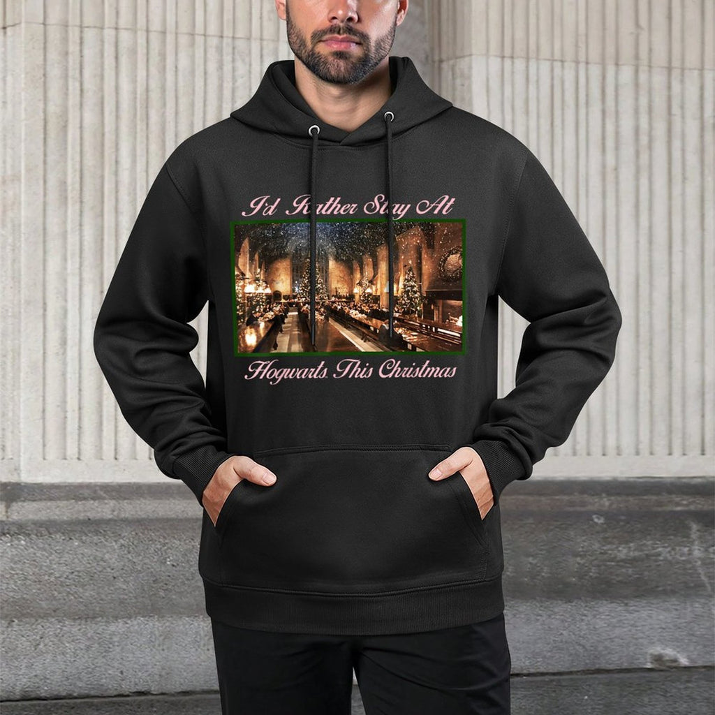 Harry Potter Id Rather Stay At Hogwarts This Christmas Unisex Design Hoodie