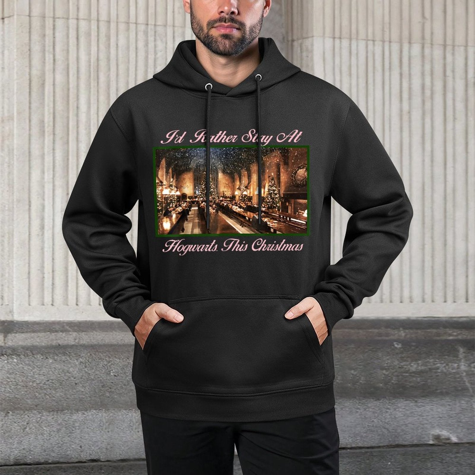 Harry Potter Id Rather Stay At Hogwarts This Christmas Unisex Design Hoodie