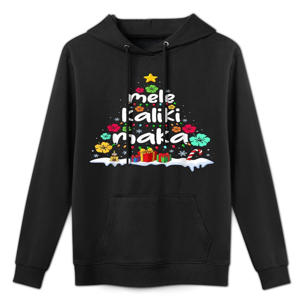 Mele Kalikimaka Tropical Christmas Hawaiian Santa Xmas Tree Pilling-Resistant Hoodie