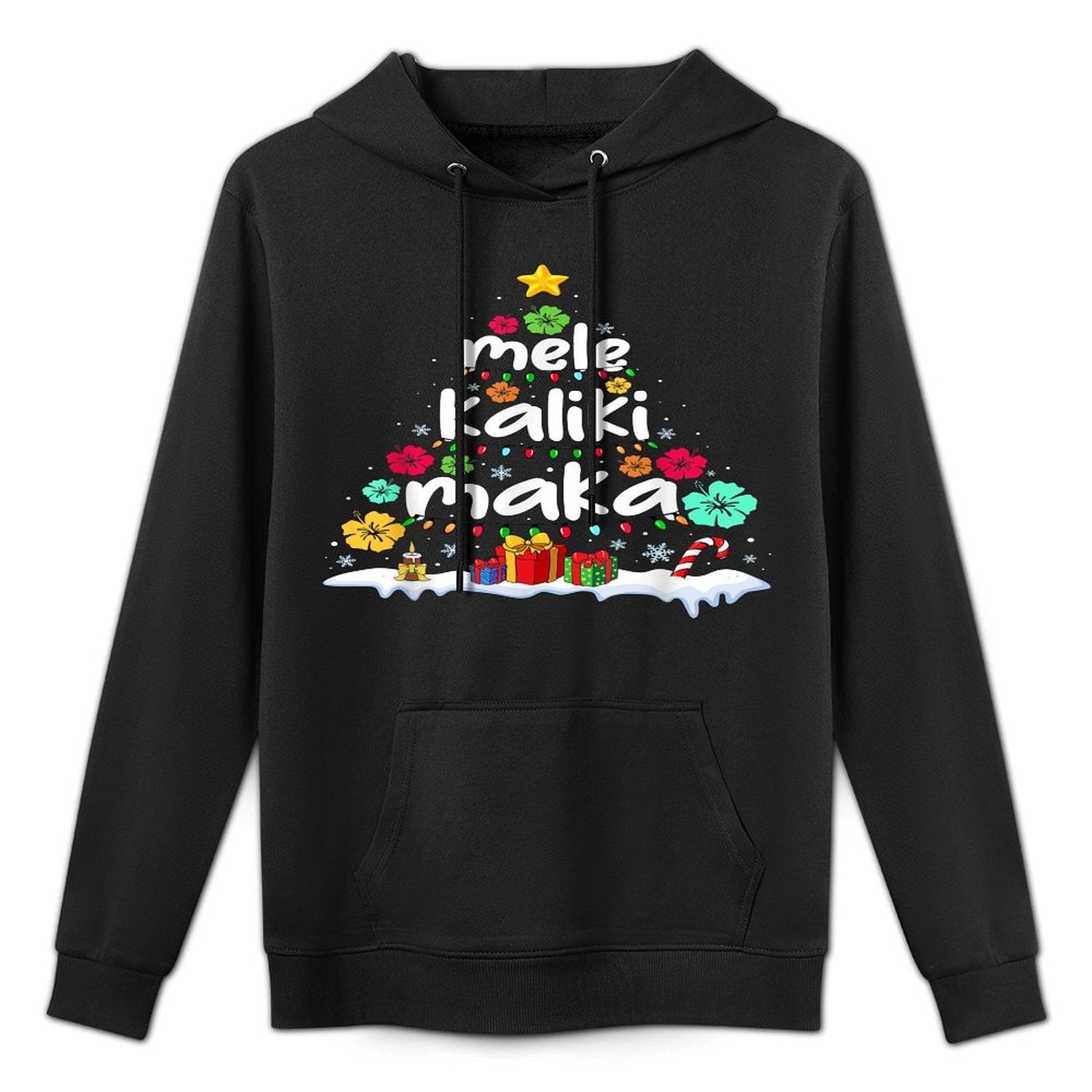 Mele Kalikimaka Tropical Christmas Hawaiian Santa Xmas Tree Pilling-Resistant Hoodie