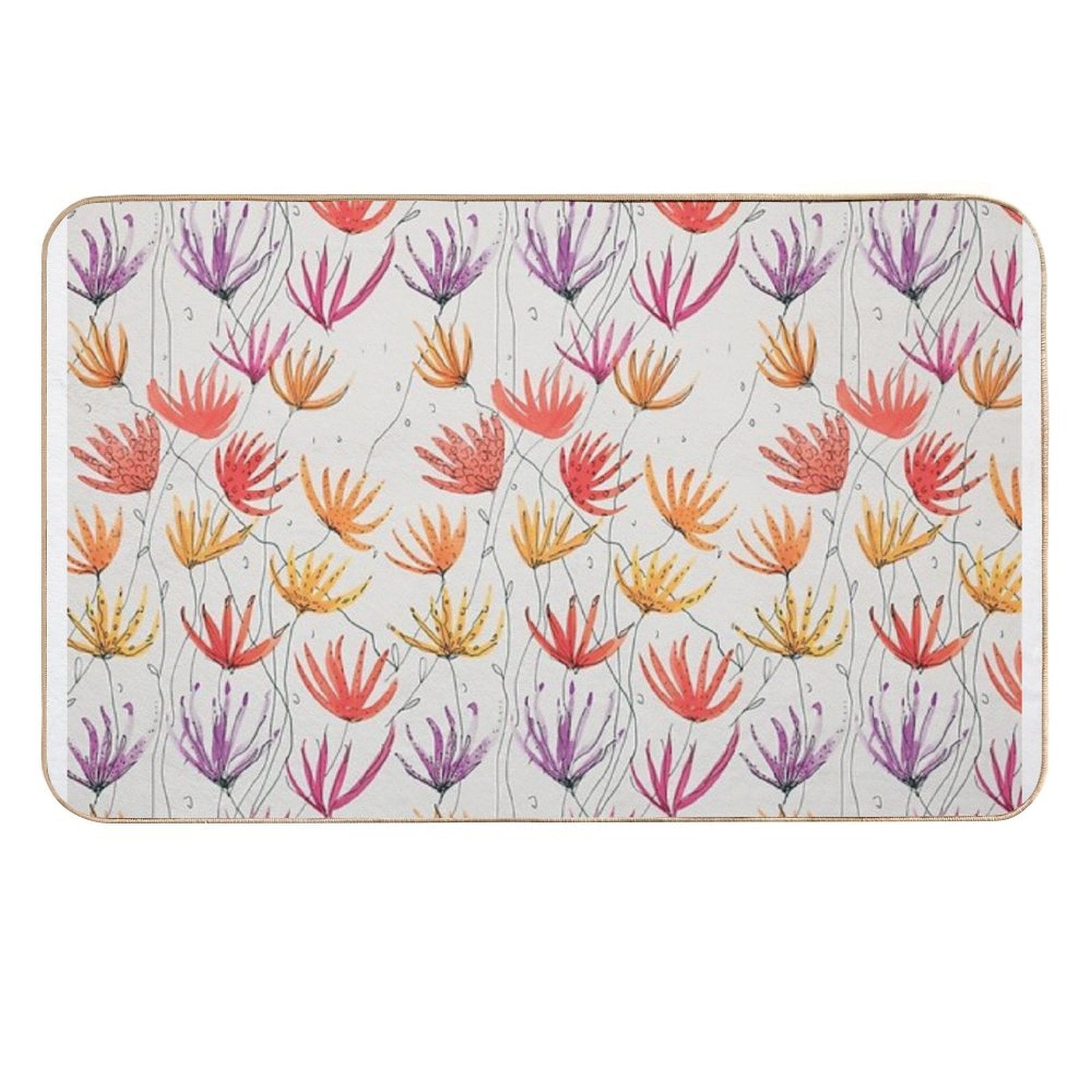Wave of Flowers  Repositionable Bath Mat