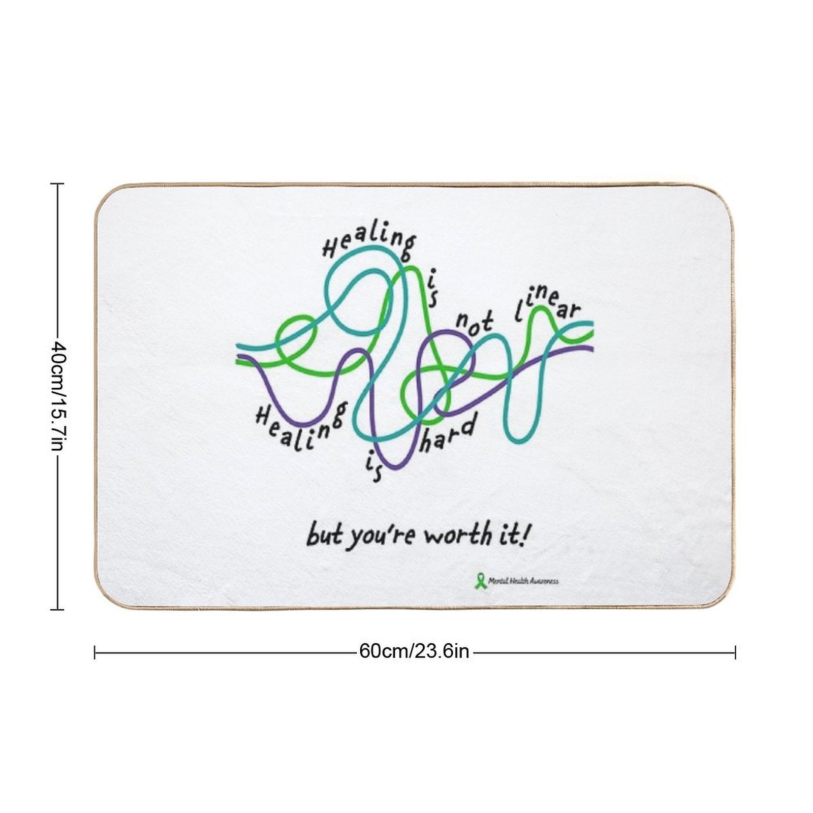 Healing Is Not Linear. Healing Is Hard Durable Bath Mat