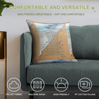 FootPrints in The Sand Soft Shrink-Resistant Throw Pillow