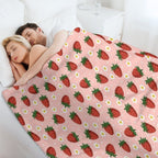 STRAWBERRY AND FLOWER PATTERN  VSCO Lightweight Throw Blanket
