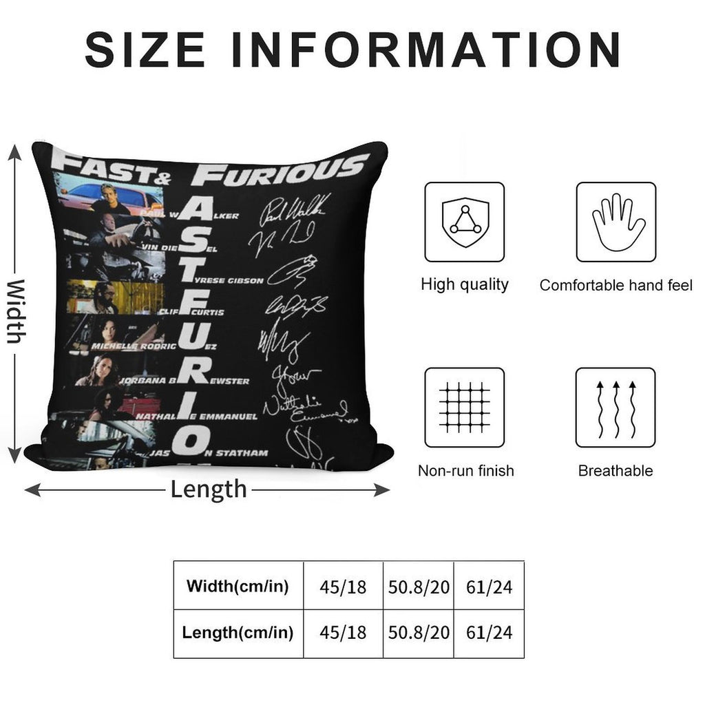 20th Anniversary 2001 2021 Fast Furious Signatures Soft Bedroom Essential Throw Pillow