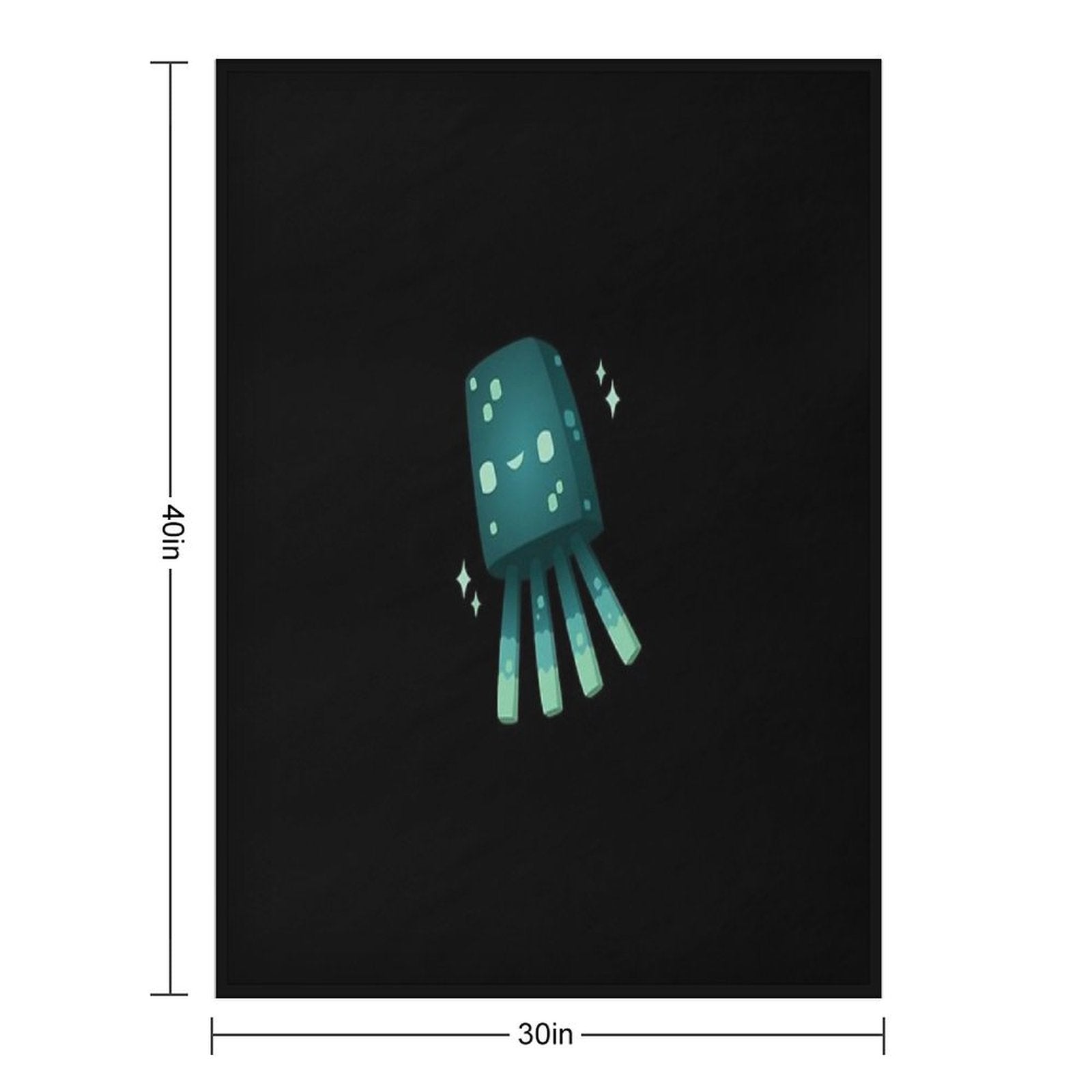 Minecraft Glow Squid Sustainable Throw Blanket