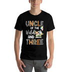 Uncle Of The Wild And Three 3 Birthday Zoo Safari Jungle  Odor-resistant T-Shirt