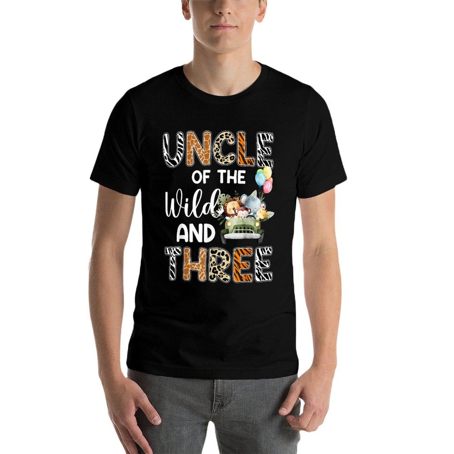Uncle Of The Wild And Three 3 Birthday Zoo Safari Jungle  Odor-resistant T-Shirt