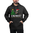 Is This Jolly Enough Black Cat Merry Christmas Xmas Funny Medium-Weight Fabric Hoodie