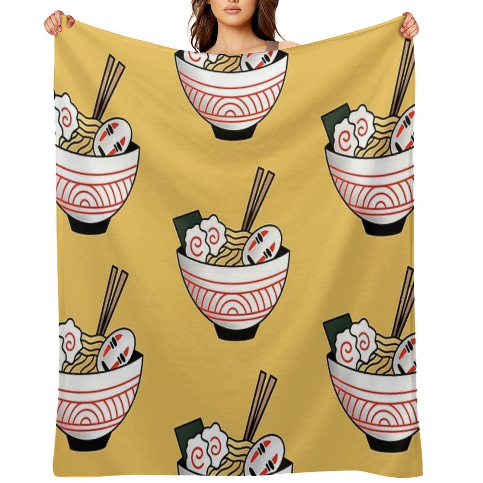 No Face Ramen Anti-pilling Throw Blanket