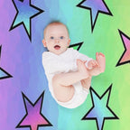 Colorful Star Pattern Compact Throw Blanket