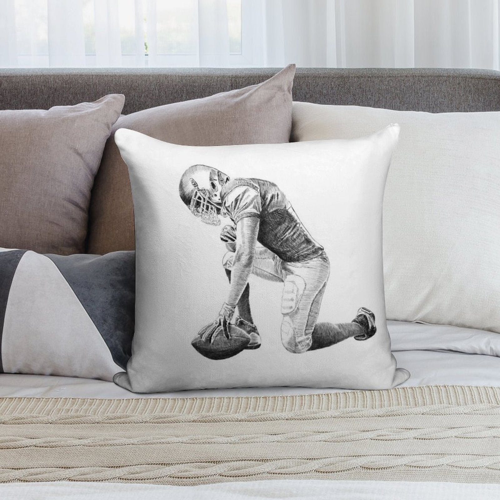 American Football Soft Durable Construction Throw Pillow